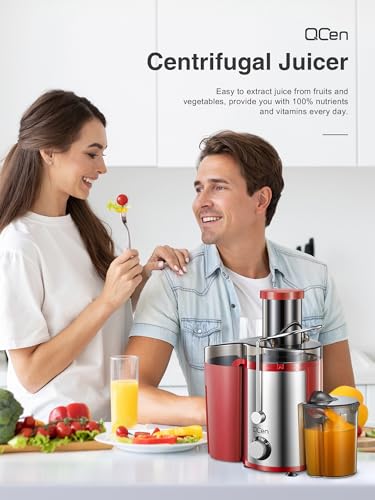 Juicer Machine, 800W Centrifugal Extractor with Wide Mouth Feed Chute, Stainless Steel, BPA-free V753