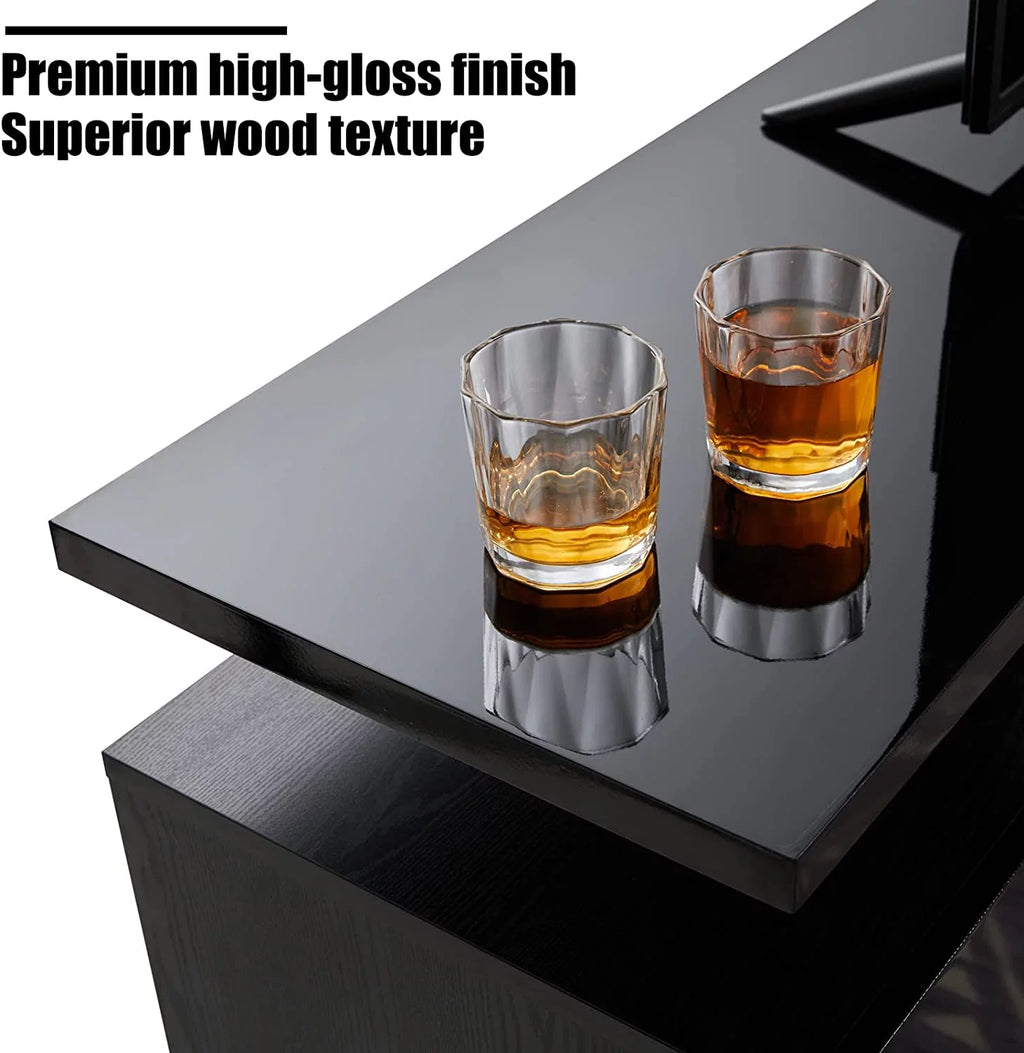 Fireplace TV Stand with 36" Fireplace, 70" Modern Entertainment Center for TVs Up to 80", Black Z8193