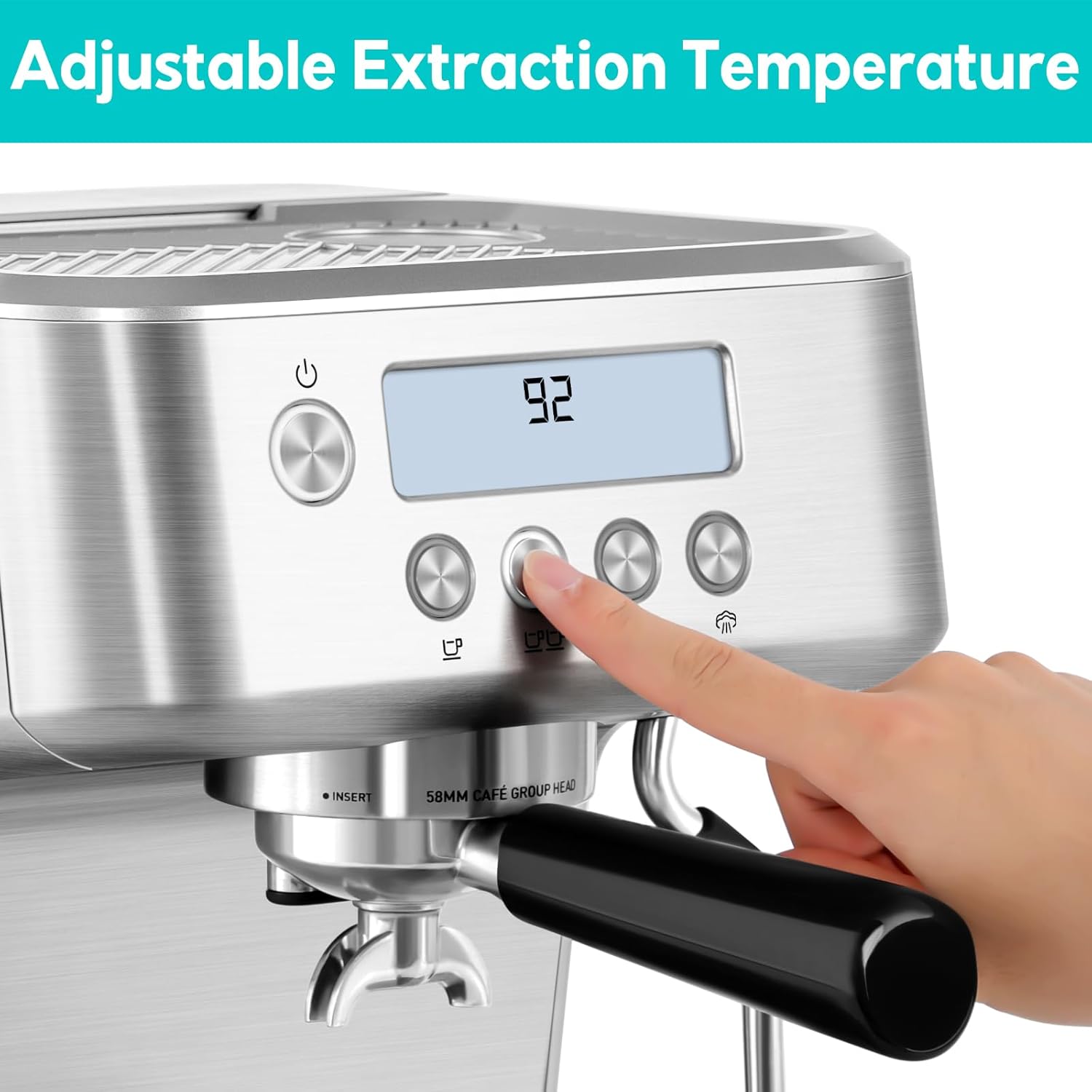 Espresso Machine with LCD Display and Milk Frother N923
