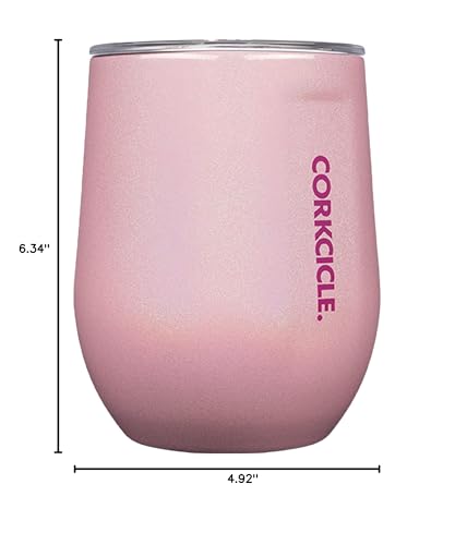 Insulated Stemless Wine Glass Tumbler, 12 oz, Stainless Steel, Powder Blue T624