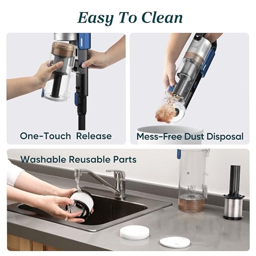 Cordless Stick Vacuum Cleaner with Tangle-Resistant Design, 50 Min Runtime N80748
