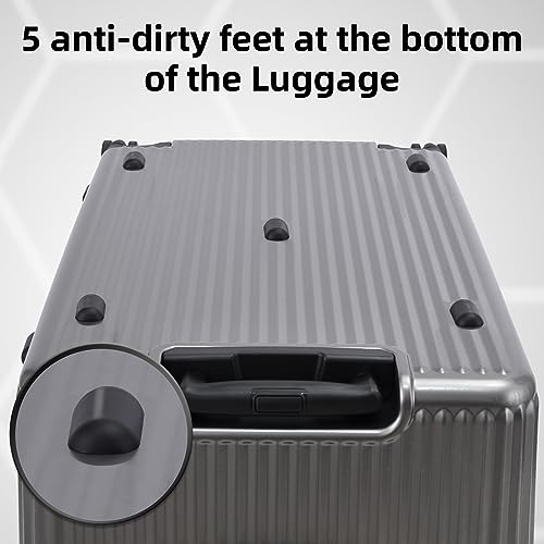 Checked Luggage with Side Opening Zipper, Lightweight Hardshell Suitcase, White J11141