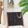 10 Hooks Pendant Necklace Display Stand Bracelet Chains Jewelry Holder Storage Rack Organizer for Countertop Tabletop Shop Shelves Showroom Black PU Leather