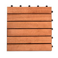 VIFAH V355 8-Slat Acacia Hardwood Interlocking Deck Tile