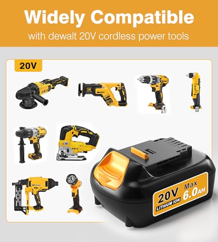 2Pack 6.0Ah Replacement Battery for 20V Cordless Power Tools Q7038