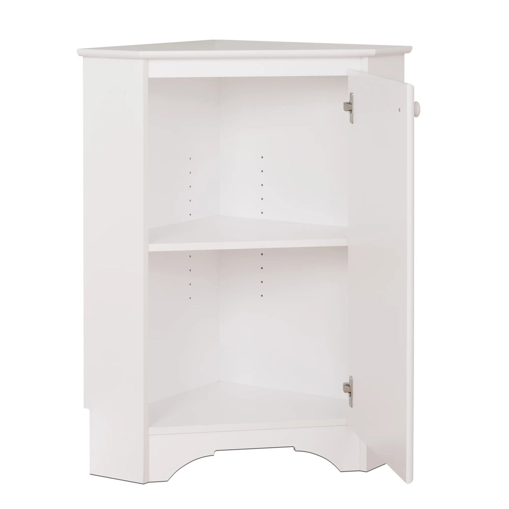 Corner Storage Cabinet with Doors, White C57073