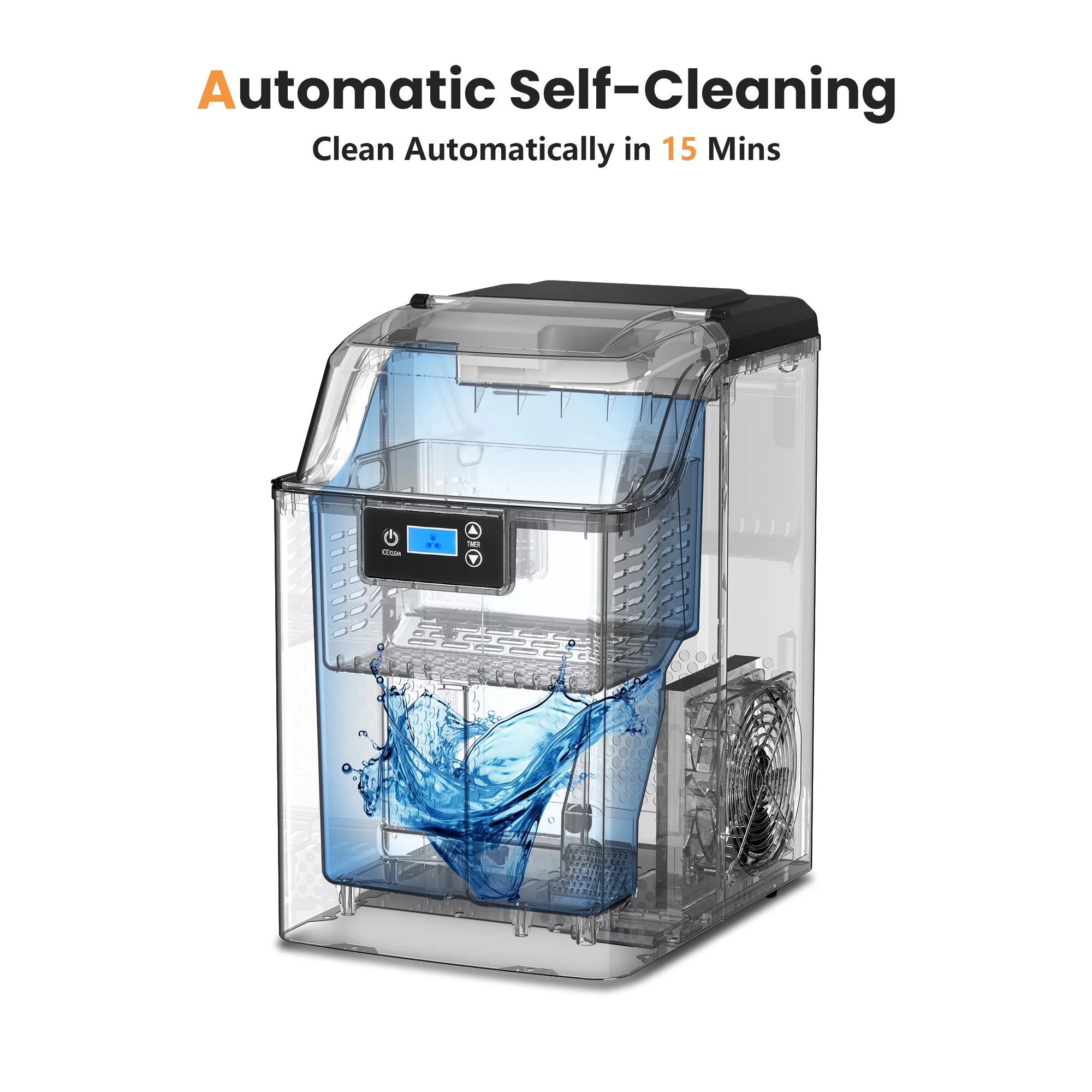 Countertop Ice Maker, Nugget Chewable Soft Ice, 44 lbs/24 H, Auto-Cleaning R74198