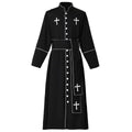 Mens Priest Cassock Pastor Robe Church Robe Clergy Roman Cassock Belt