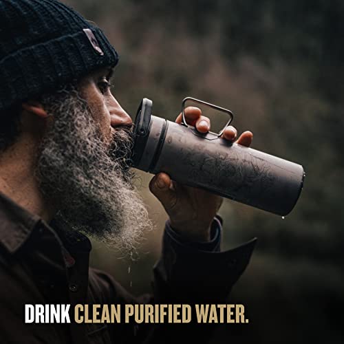 Titanium Water Purifier Filter Bottle for Hiking and Travel A227