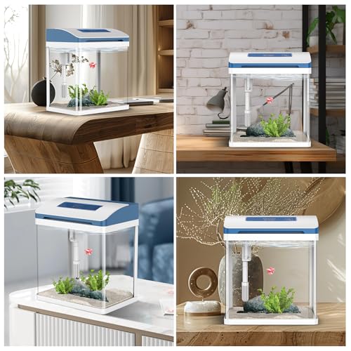 Self-Cleaning 2 Gallon Glass Aquarium Starter Kit with Adjustable 7-Color Light M1227