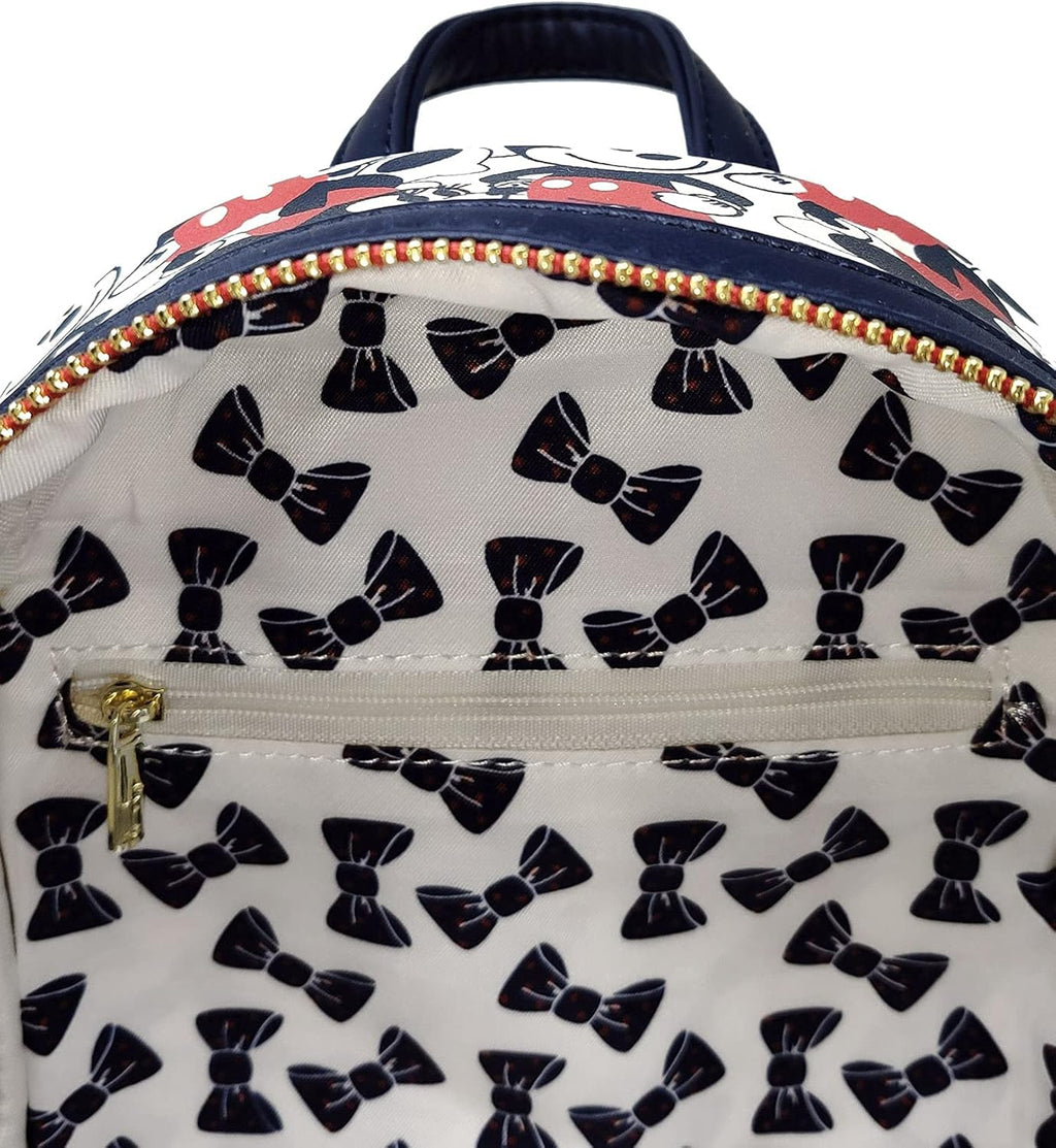 Disney Mickey Minnie Mouse Mini Backpack Handbag Red Navy O695
