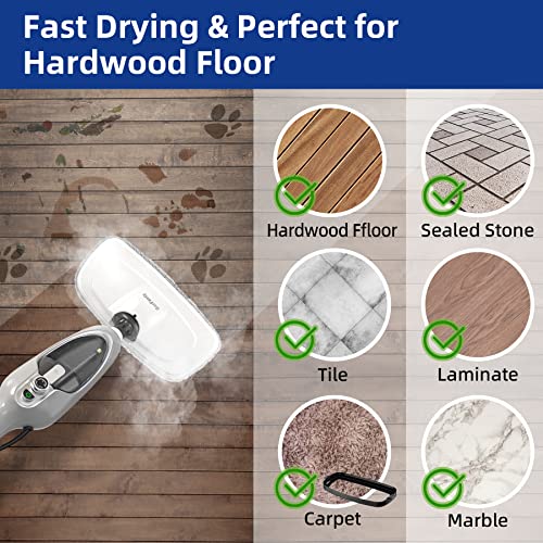 Handheld Steam Mop for Hardwood Tile Laminate Floors with 11 Accessories J1027