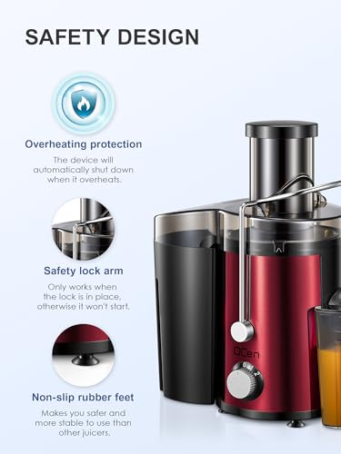 Juicer Machine, 800W Centrifugal Extractor with Wide Mouth Feed Chute, Stainless Steel, BPA-free V753