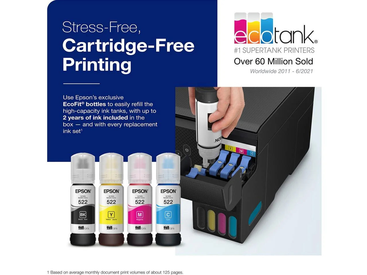 Wireless All-in-One Supertank Printer with Scan and Copy - Black J1249