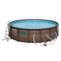 Bestway 16ft x 16ft x 48in Power Steel Swim Vista Pool Set with Cartridge Filter