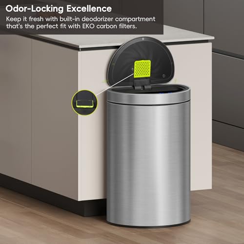 Touchless Motion Sensor Trash Can, 13.2 Gallon, Brushed Stainless Steel K748461