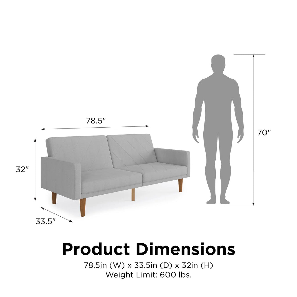 Convertible Sofa Bed with USB Port, Light Gray T950