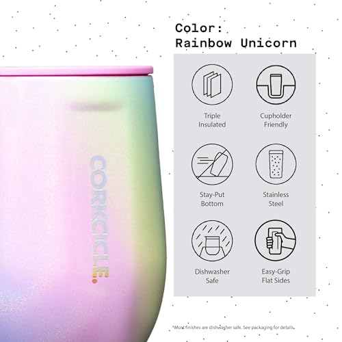 Insulated Stemless Wine Glass Tumbler, 12 oz, Stainless Steel, Powder Blue T624