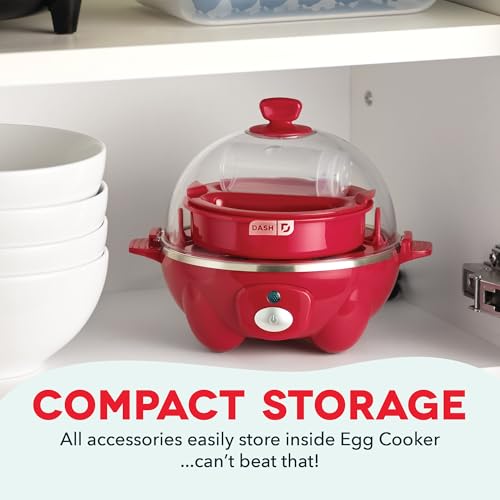 Rapid Egg Cooker for 6 Eggs, Hard Boiled, Poached, Scrambled, or Omelets, Auto Shut Off - Black O7665