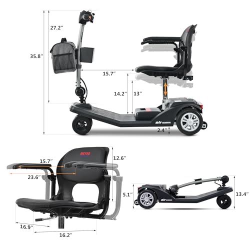 Folding Electric Mobility Scooter for Adults, 3-Wheel, Airline Approved B98982