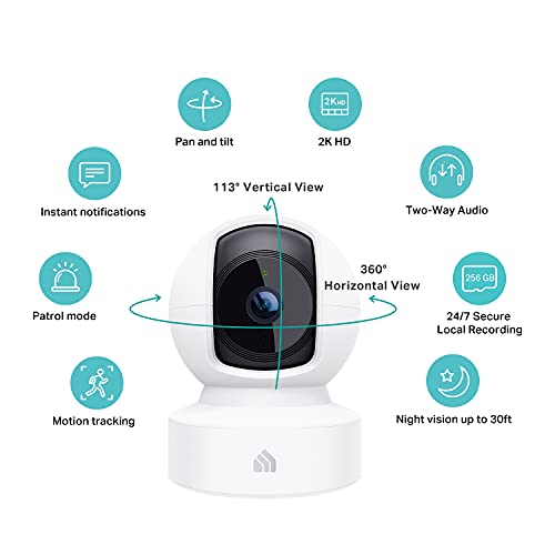 Indoor Pan/Tilt Smart Security Camera, 1080p HD with Night Vision and Motion Detection C1819