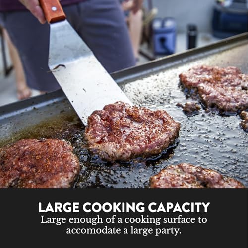 26 Inch Flat Top Gas Grill with 3 Burners, Propane, Stainless Steel Tabletop with Pre Season Griddle I61934