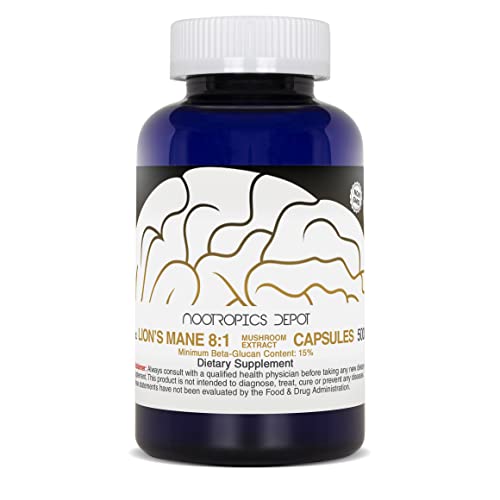 Lion's Mane Mushroom Capsules 500mg, 60 Count Y204208