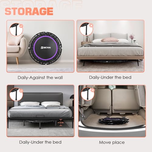 Foldable Mini Trampoline for Adults with Durable Bungees V5441
