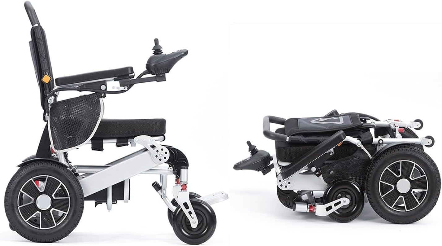 Lightweight Foldable Electric Wheelchair,Portable Power Wheechair,WheelChairs for Adults,All Terrain Motorized Wheelchair for Senior,Electric Wheelchairs (330lbs)