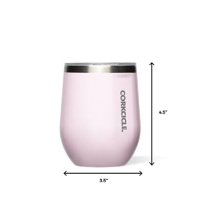 Insulated Stemless Wine Glass Tumbler, 12 oz, Stainless Steel, Powder Blue T624