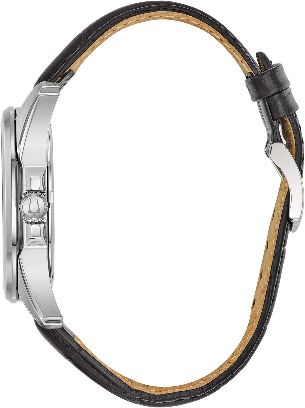 Men's Precisionist Stainless Steel Watch with Black Leather Strap and Blue Dial P936