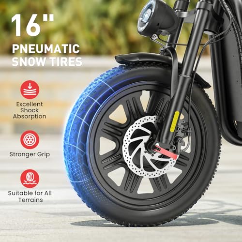 Electric Scooter with Seat, Long Range, Adjustable Handlebar, Dual Suspension J439