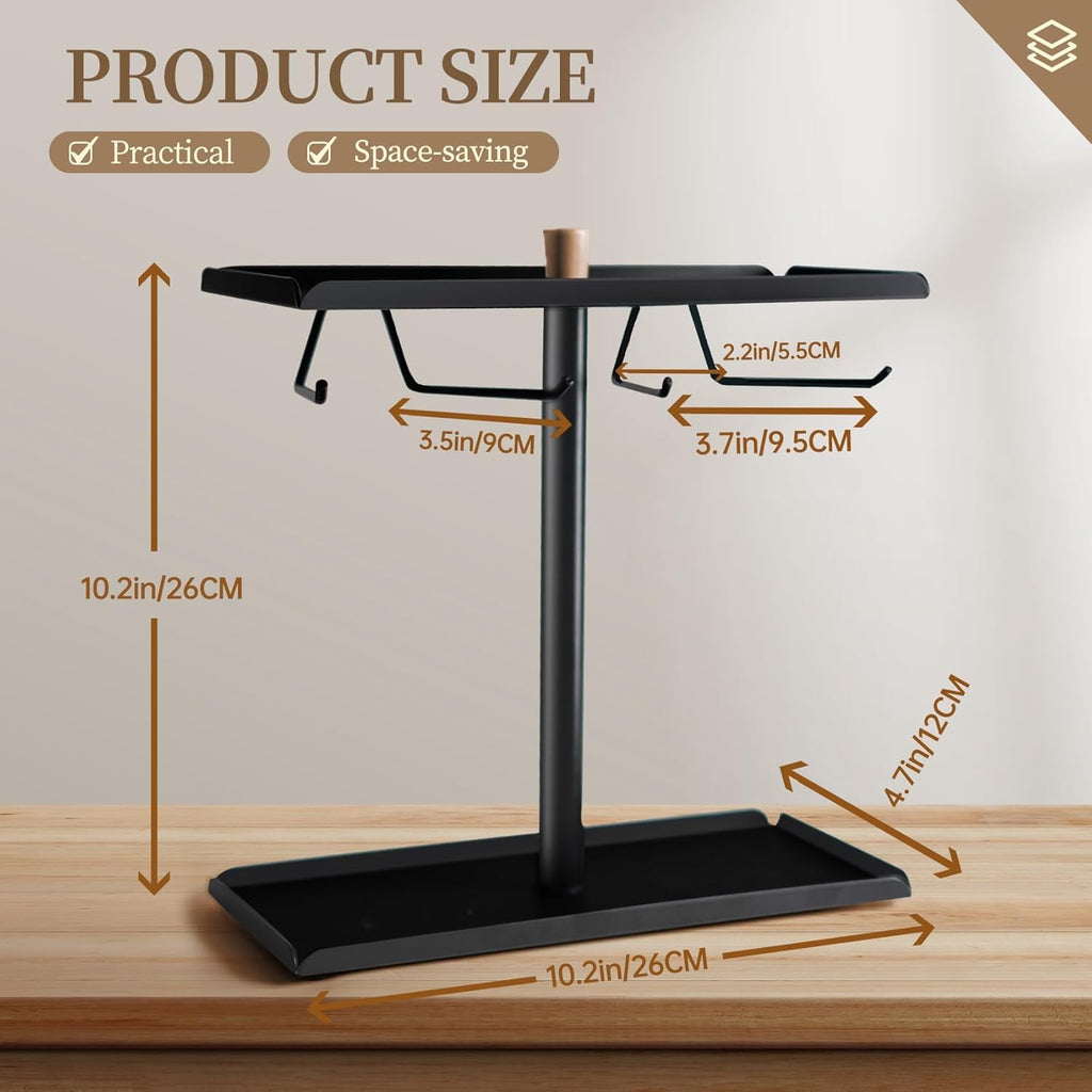 Metal Coffee Caddy Stand for AeroPress and Accessories, Black Y762