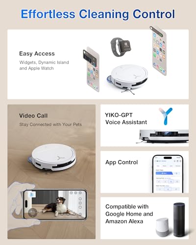 Robot Vacuum and Mop, 18500Pa Suction, Auto-Lift, Self-Emptying X838