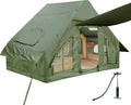 Inflatable Camping Tent with Pump and Stove Jack, 4-6 Person Inflatable Tent for Camping, Easy Setup Waterproof Inflatable House Tent with Mosquito Screen