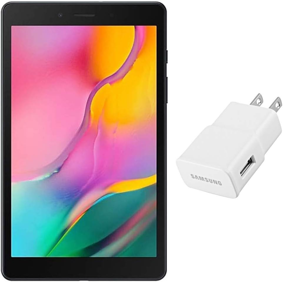 Samsung Galaxy Tab A 8.0" (2019, WiFi + Cellular) 32GB, 5100mAh Battery, 4G LTE Tablet & Phone (Makes Calls) GSM Unlocked SM-T295, International Model (Black)