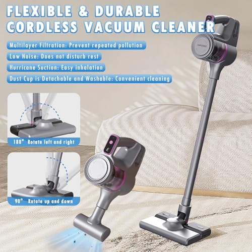 Cordless Stick Vacuum with LED Display and Anti Hair Wrap V48276