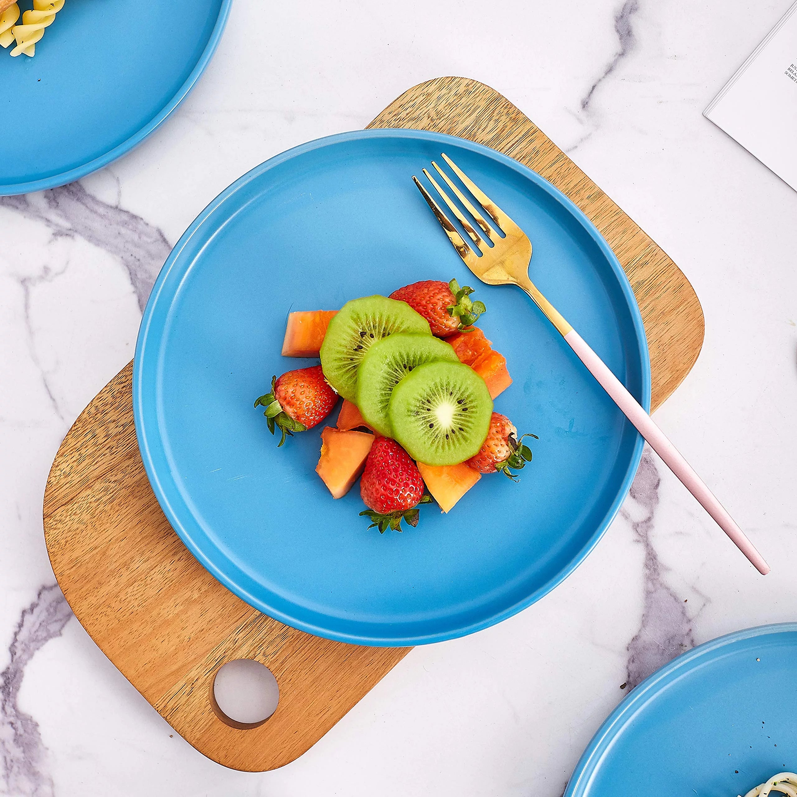 Christmas Dinner Plates Set of 4 Matte Ceramic 8 Inch P982712