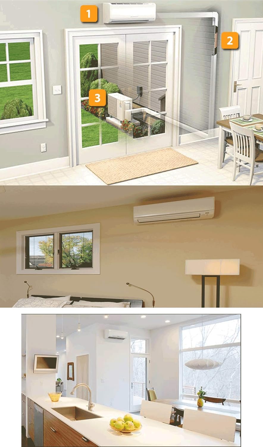 Wall Mount Ductless Mini-Split Heat Pump System, 18,000 BTU, Cool & Heat E151