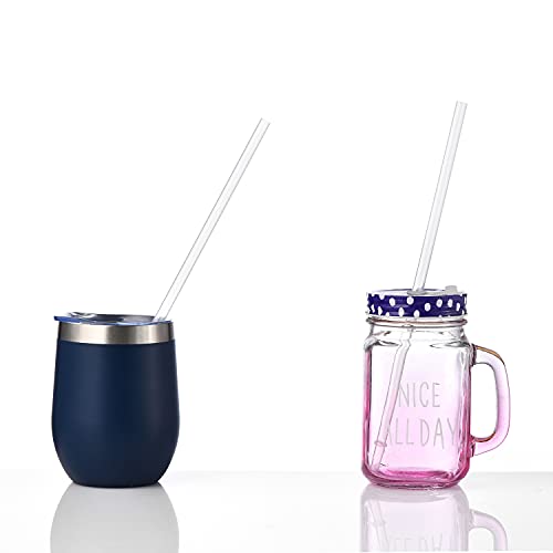 Reusable Clear Plastic Straws with Cleaning Brush O899