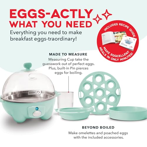 Rapid Egg Cooker for 6 Eggs, Hard Boiled, Poached, Scrambled, or Omelets, Auto Shut Off - Black O7665