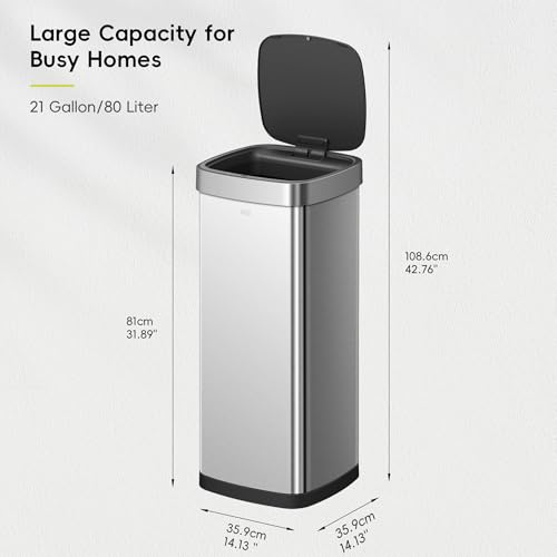 Touchless Motion Sensor Trash Can, 13.2 Gallon, Brushed Stainless Steel K748461