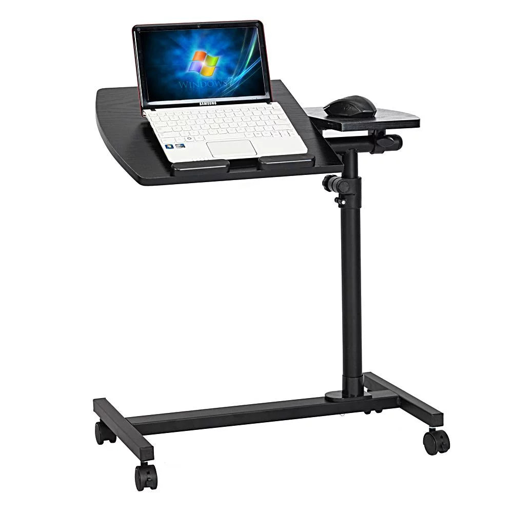 Ktaxon Adjustable Black Laptop Desk Rolling Cart Sofa Over Bed Notebook Table Stand