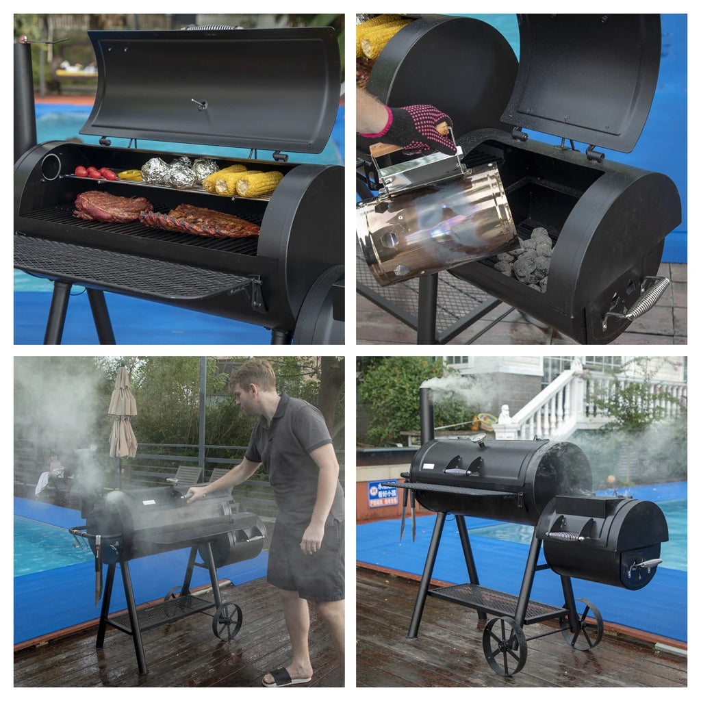 Charcoal Grill with Offset Smoker, Extra Large BBQ U7560