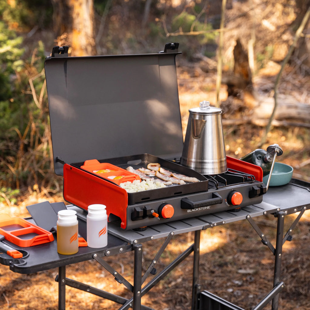 14" Propane Camping Griddle with Side Burner Y702745