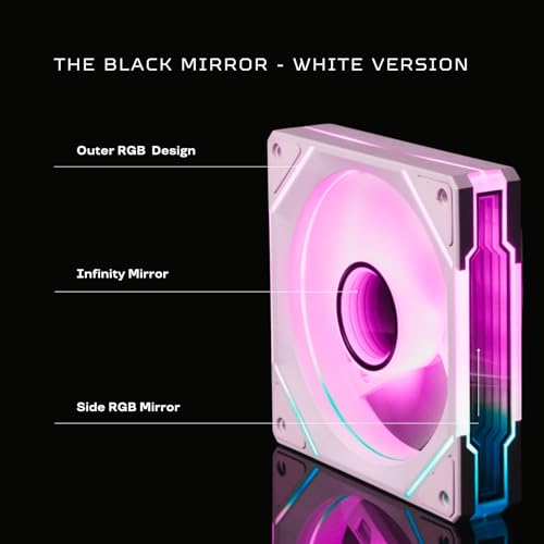 120mm Black Mirror RGB Fans, PWM, 3 Pack T85111