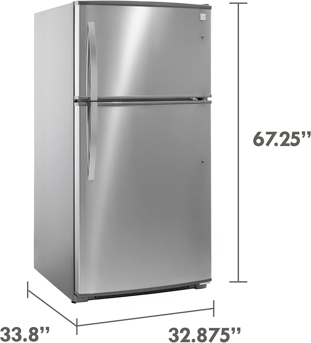 33" Top-Freezer Refrigerator, 21 Cu. Ft., Stainless Steel Q82075