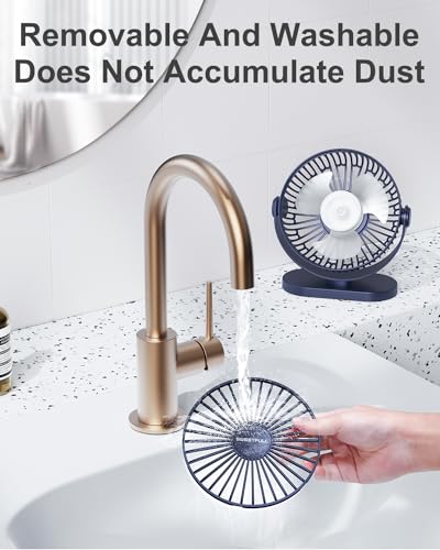 USB Desk Fan Small Quiet - 3 Speeds Mini Personal Portable Fan 360° Rotation Adjustable, 5 Inch Office Table Cooling Gadgets on Desktop A3952
