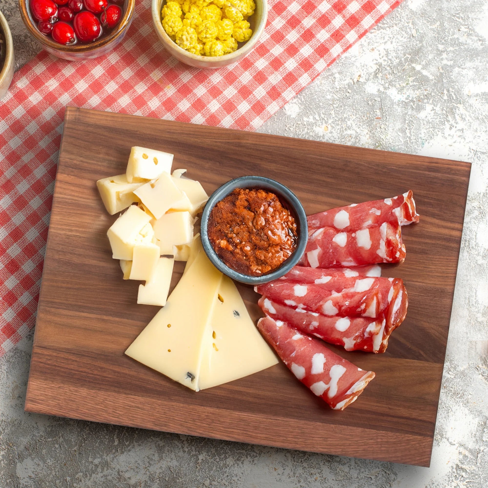 Walnut Wood Edge Grain Reversible Cutting Board, 20" x 15" x 1.5" C158167