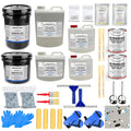 Garage Floor Epoxy Kit - 28-Pc 2 Part - 900 Sq. Ft - Gray, Industrial Grade Coating Kit - for Basements, Workshops, Contractors, Automotive, Storage, Retail Shops